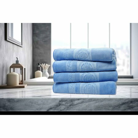 DAN RIVER 4 Piece Embossed Microfiber Bath Towel Set - Blue 5514BL4PC